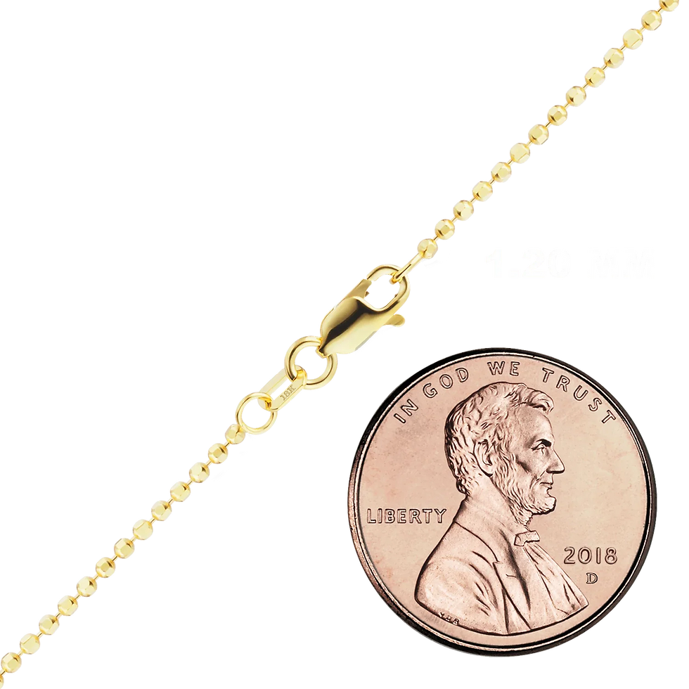 Thumbnail: Solid Gold Diamond Cut Round Bead Bracelet in 18K Yellow Gold (1.20 mm - 1.90