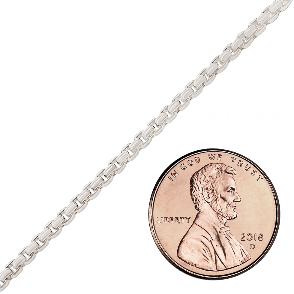 Thumbnail: Bulk / Spooled Round Box Chain in Platinum (1.60 mm - 3.20 mm)