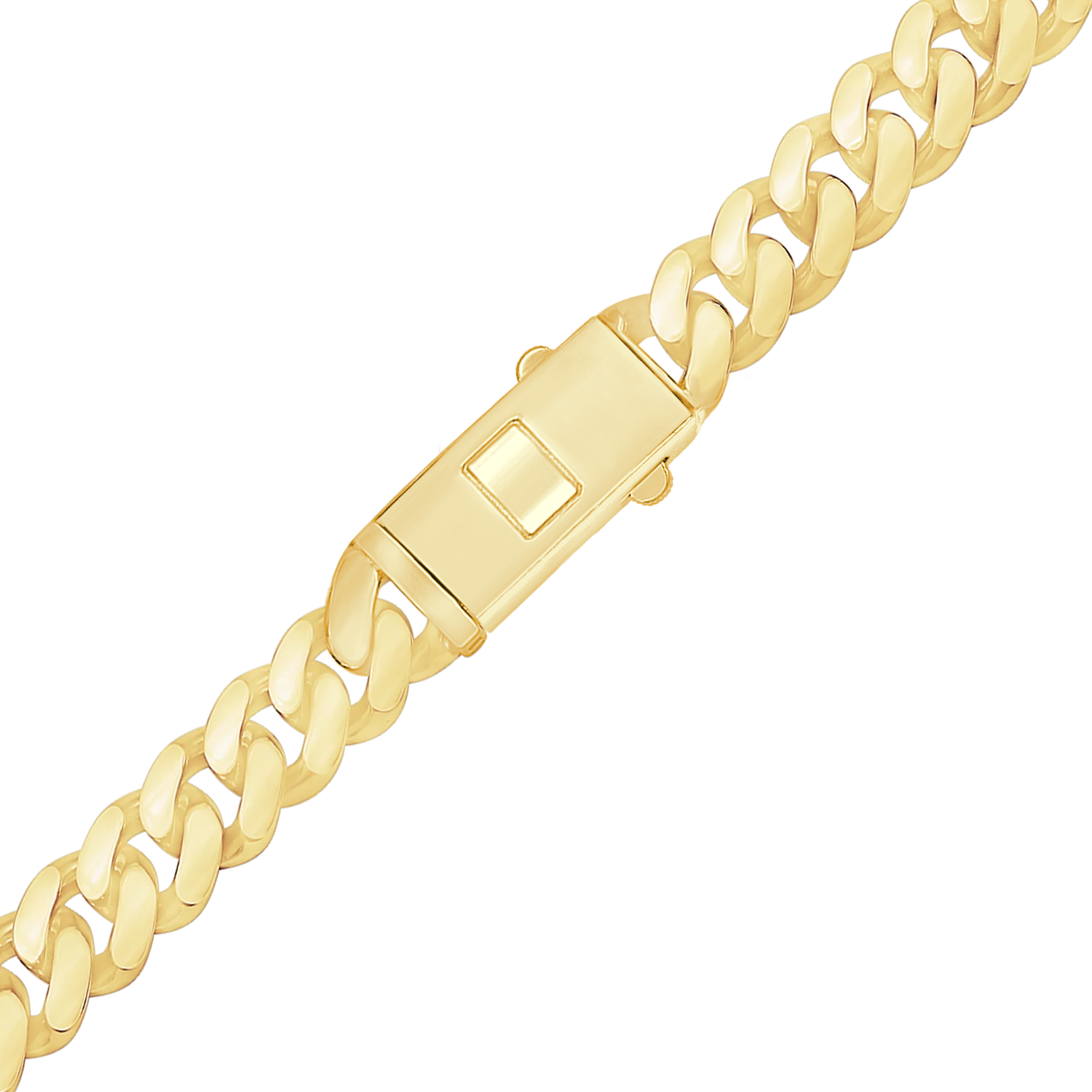Solid Gold Handmade Semi-Solid Cuban Curb Bracelet in 14K Yellow Gold (4.00 mm