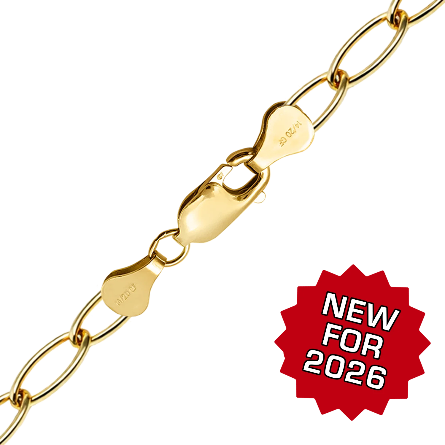 Light Elongated Cable Necklace in 14K Gold-Filled (3.60 mm)