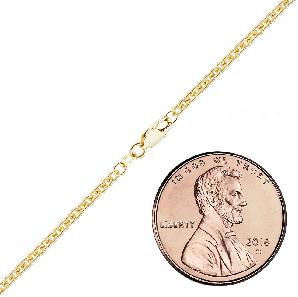 Thumbnail: Solid Gold Heavy Round Cable Necklace in 18K Yellow Gold (0.70 mm - 3.80 mm)