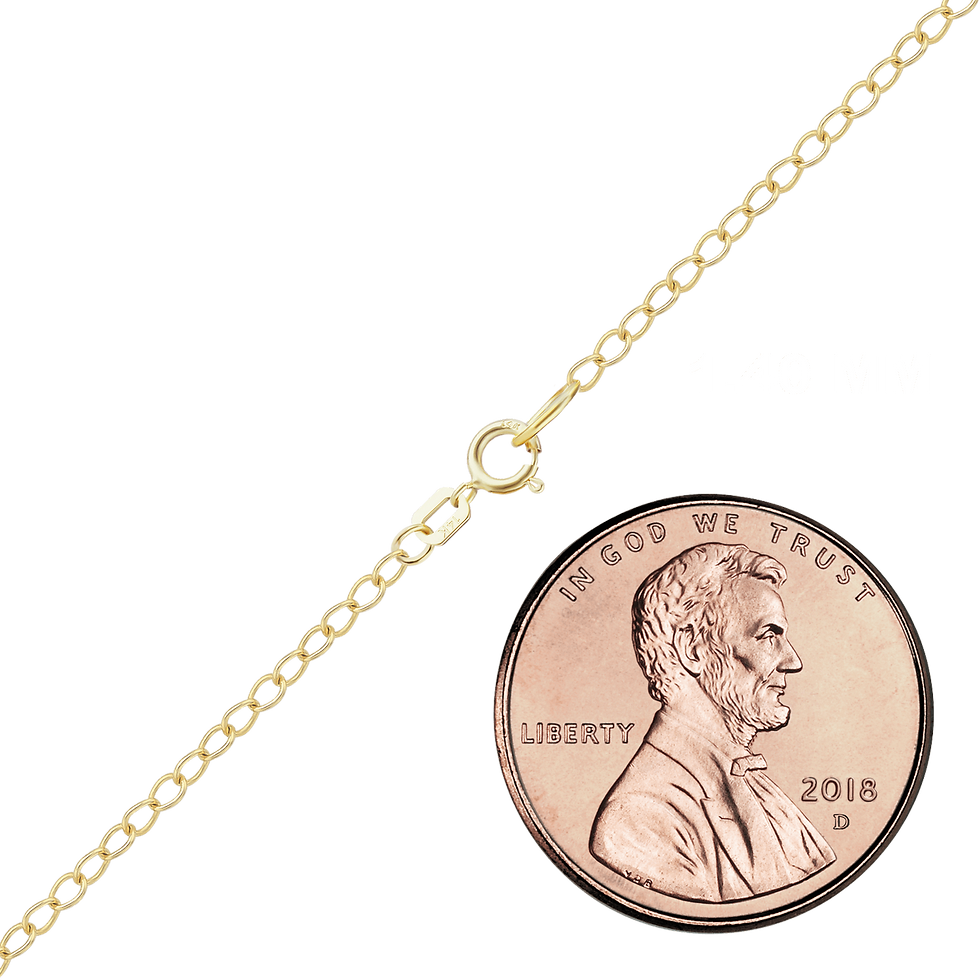 Thumbnail: Solid Gold Light Round Cable Necklace in 14K Yellow Gold (1.00 mm - 6.80 mm)