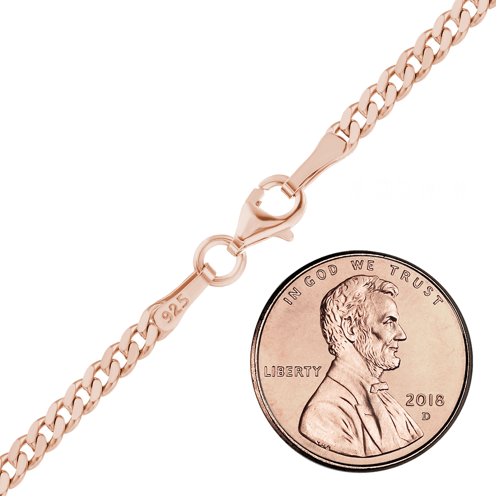 Thumbnail: Sterling Silver Classic Curb Bracelet in Sterling Silver 18K Pink Gold Finish