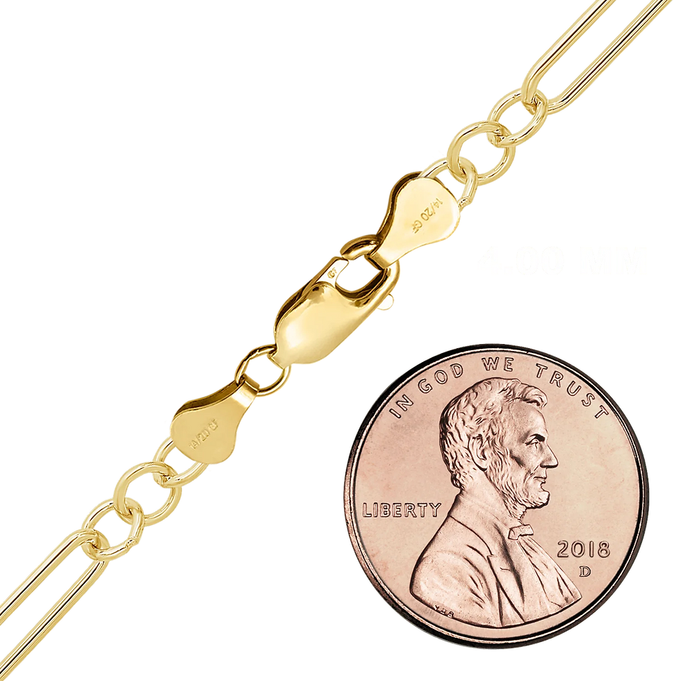 Thumbnail: Alternating Light Paperclip & Cable Necklace in 14K Gold-Filled (4.00 mm)