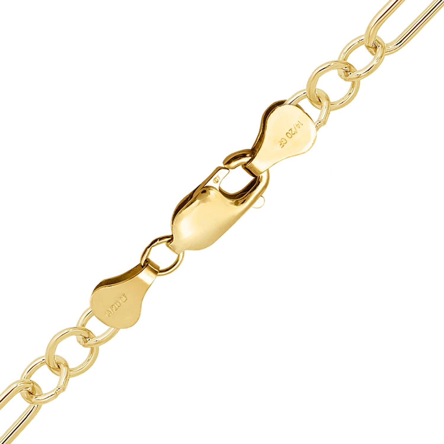 Alternating Light Paperclip & Cable Anklet in 14K Gold-Filled (4.00 mm)
