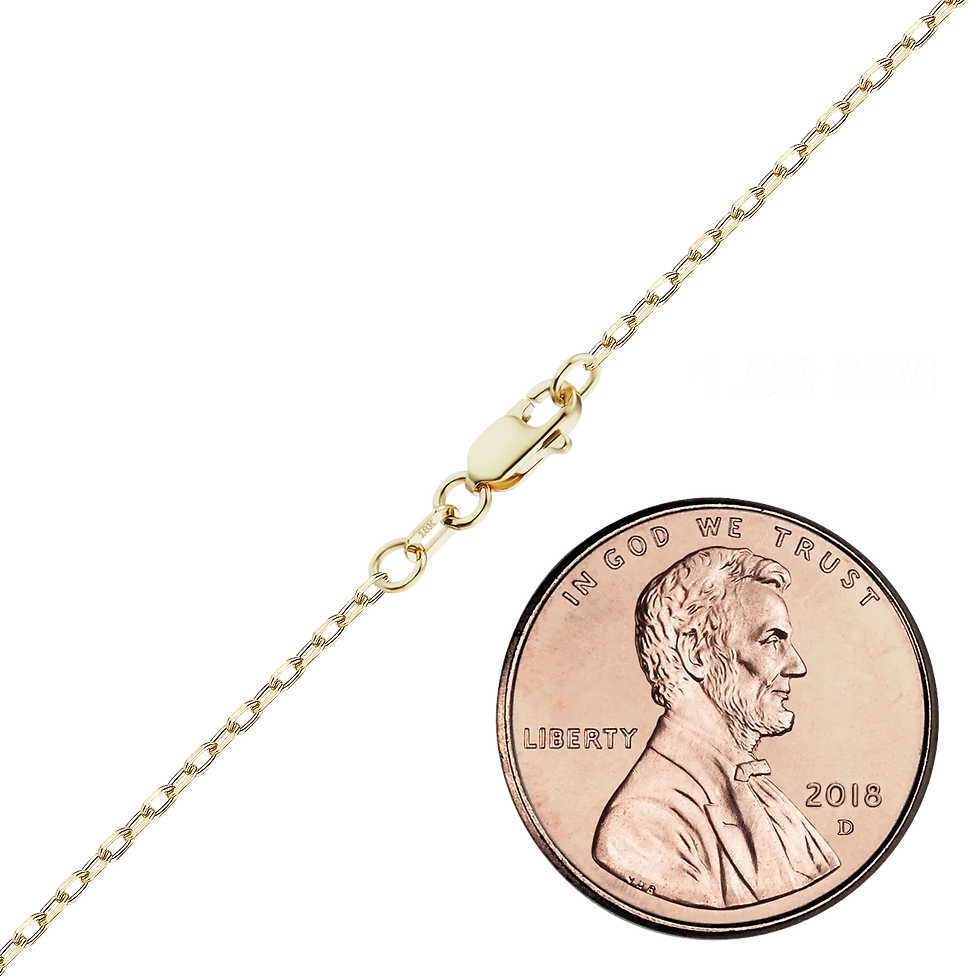 Thumbnail: Solid Gold Elongated Diamond Cut Cable Bracelet in 18K Yellow Gold (1.00 mm