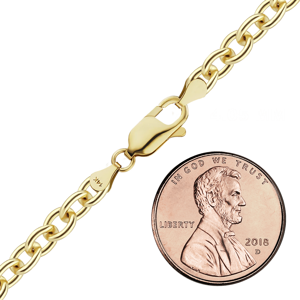 Thumbnail: Solid Gold Medium Round Cable Necklace in 14K Yellow Gold (1.05 mm - 4.05 mm)