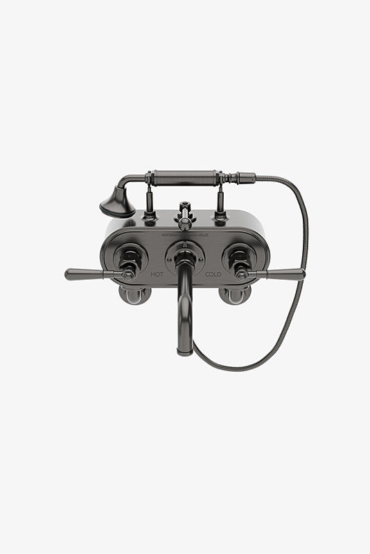 Thumbnail: RGXT31 Regulator Exposed Wall Mounted Tub Filler with Handshower and Metal Lever