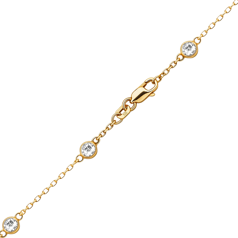 Thumbnail: Solid Gold Diamond by the Yard Cable Chain Anklet in 14K Yellow Gold with
