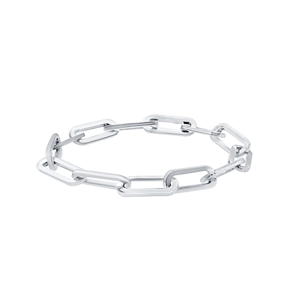 Thumbnail: Sterling Silver Paperclip Cable Chain Ring in Sterling Silver (Sizes 4-12) (2.5