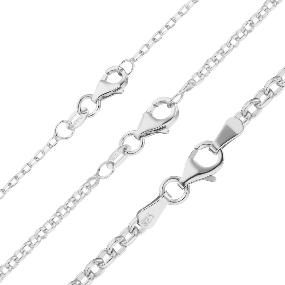 Thumbnail: Domed Rolo Necklace in Sterling Silver (1.60 mm - 3.00 mm)