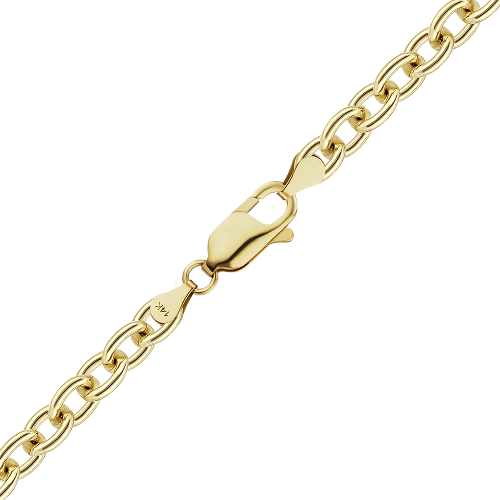 Thumbnail: Solid Gold Medium Round Cable Necklace in 14K Yellow Gold (1.05 mm - 4.05 mm)