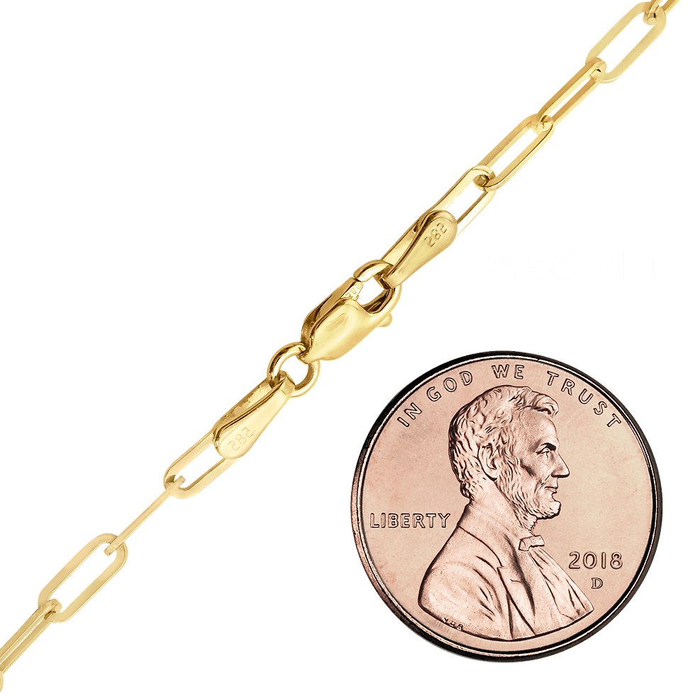 Thumbnail: Solid Gold Paperclip Cable Necklace in 14K Yellow Gold (1.30 mm - 7.80 mm)