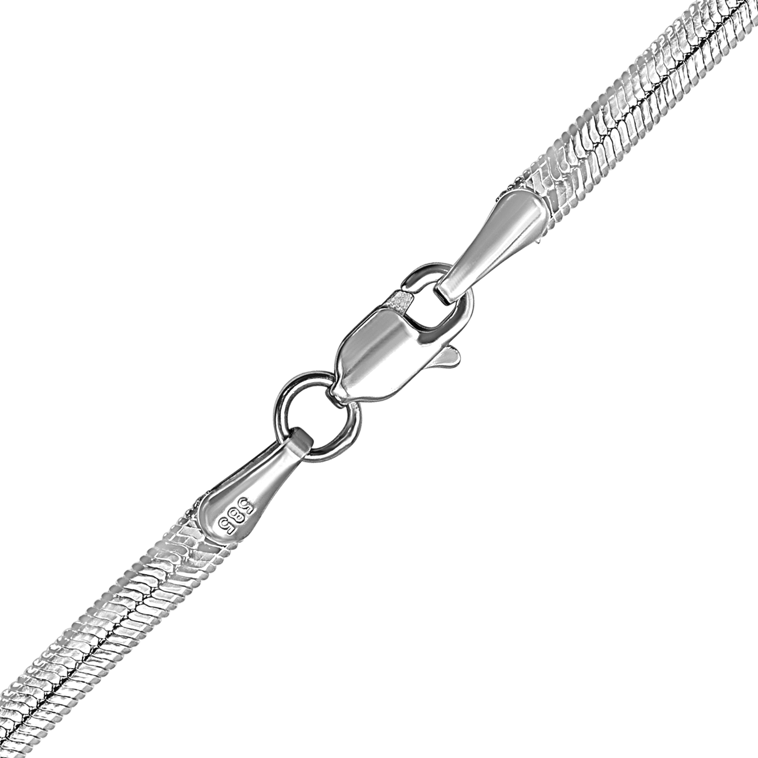 Sterling Silver Flexible Herringbone Anklet in Sterling Silver (2.70 mm - 4.50