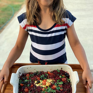 Beetroot and Halloumi Bake