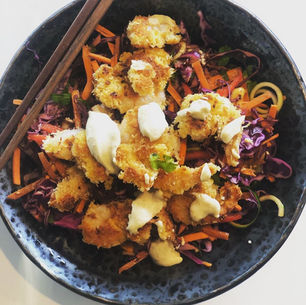 Asian Slaw with Coconut Prawns