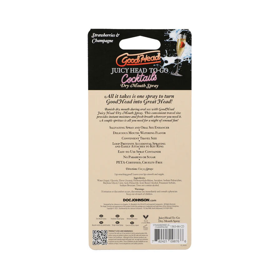 Goodhead Juicy Head Cocktails Dry Mouth Spray to-Go - Strawberries/champagne
