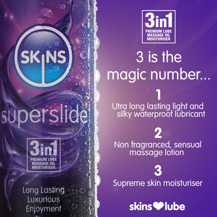 Thumbnail: Skins Super Slide Silicone Based 3 in 1 Lubricant 4.4oz