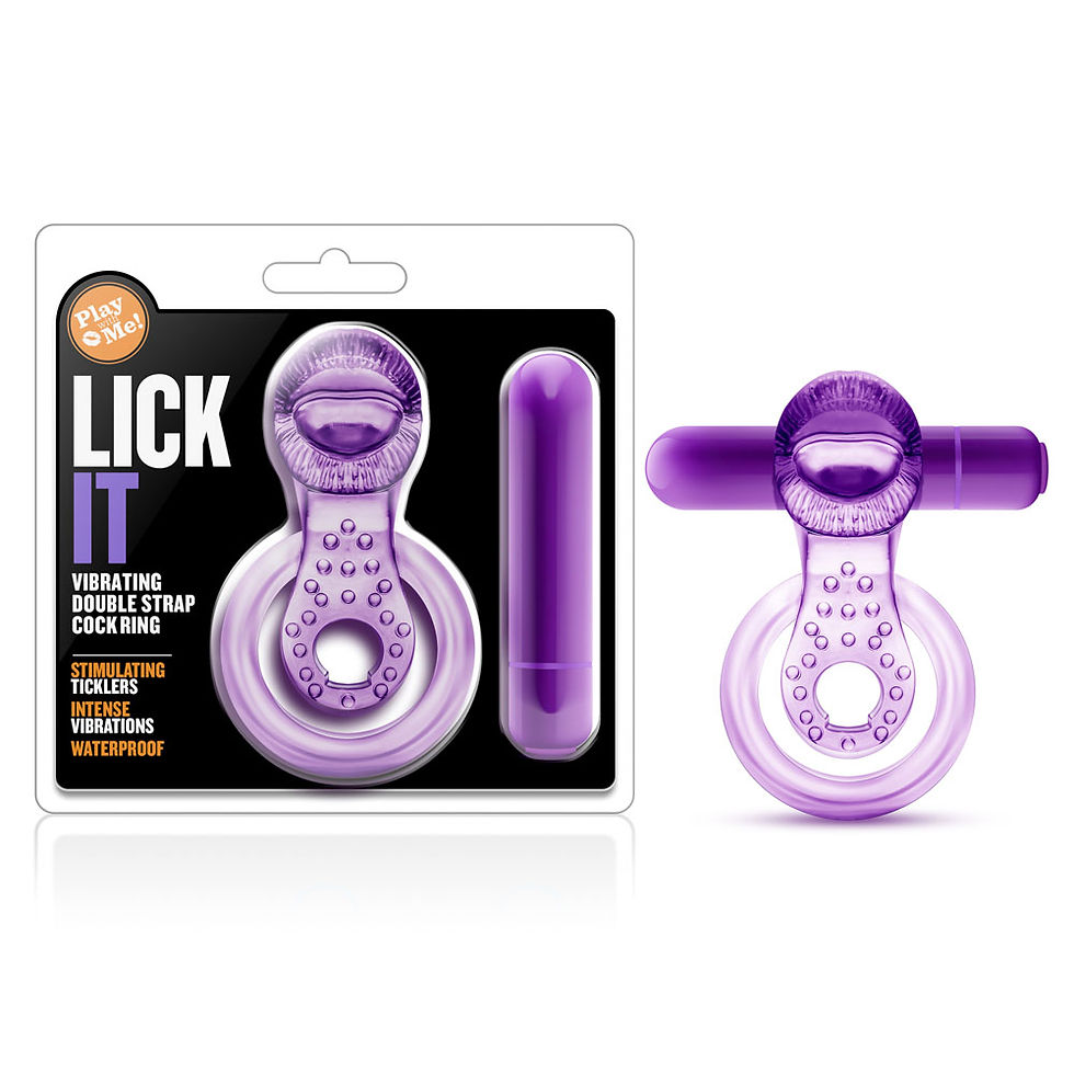 Thumbnail: Play With Me - Lick It - Vibrating Double Strap Cockring - Purple