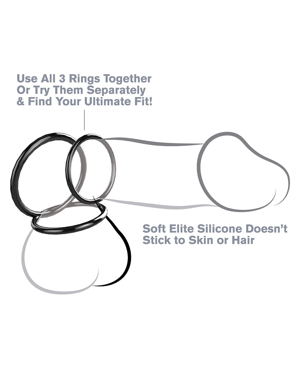 Thumbnail: Fantasy C-Ringz Silicone Ring Stamina Set - Black