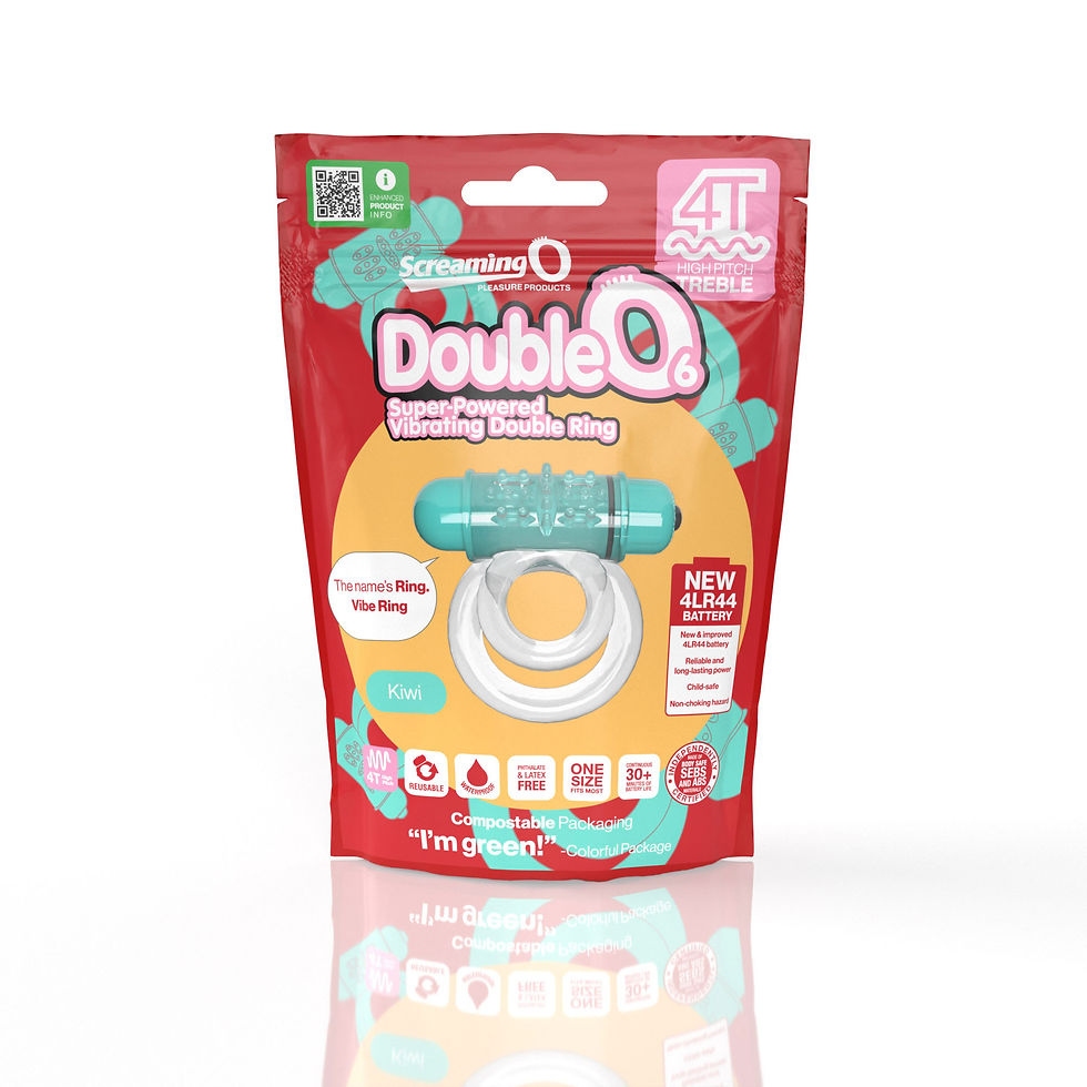Miniatura: Screaming O 4t - Double O 6 Super Powered Vibrating Double Ring - Kiwi