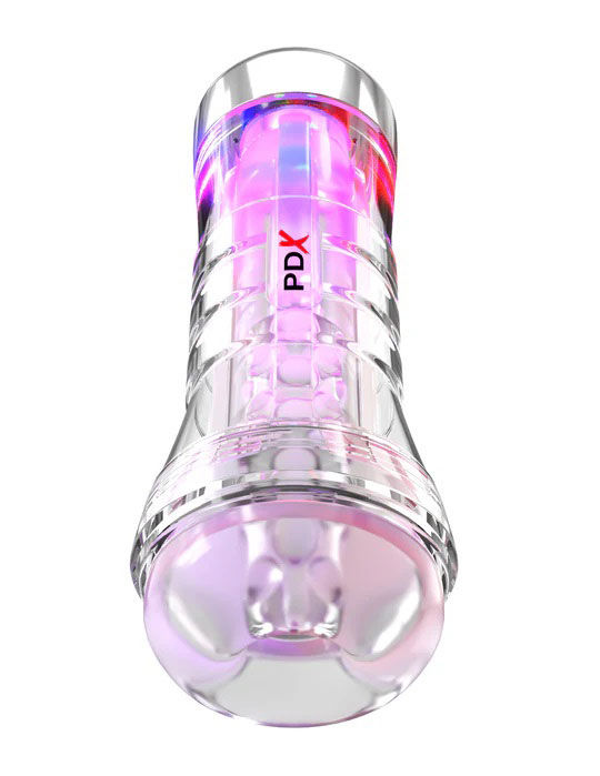 Thumbnail: Pdx Elite Viewtube XXL See-Thru Ez-Grip Led Stroker - Clear