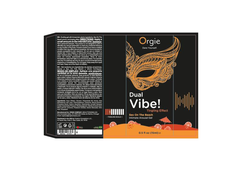 Miniaturbild: Dual Vibe Sex on the Beach Kissable Liquid Vibrator 15ml
