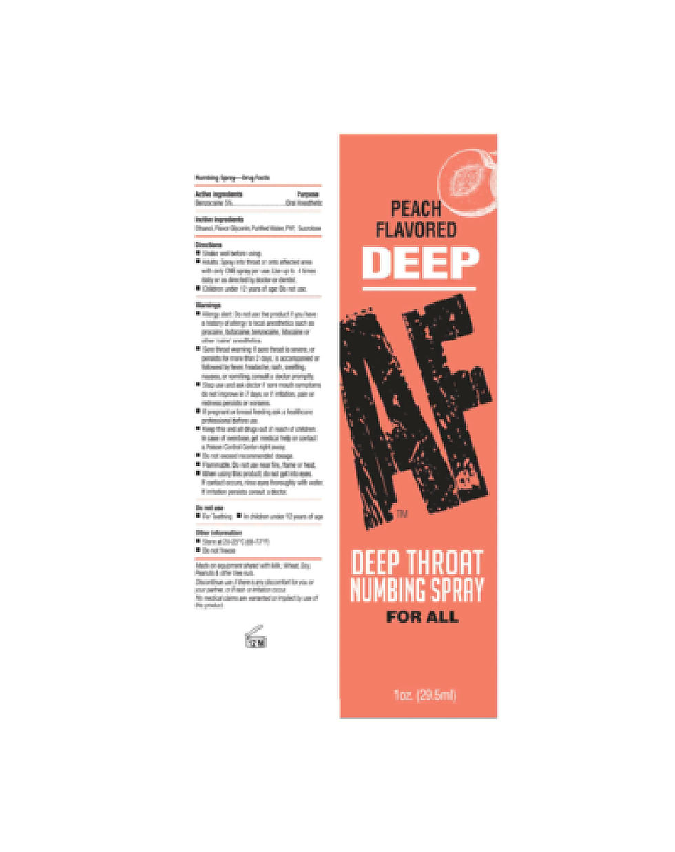 Thumbnail: Deep Af Numbing Throat Spray 1 Oz - Peach