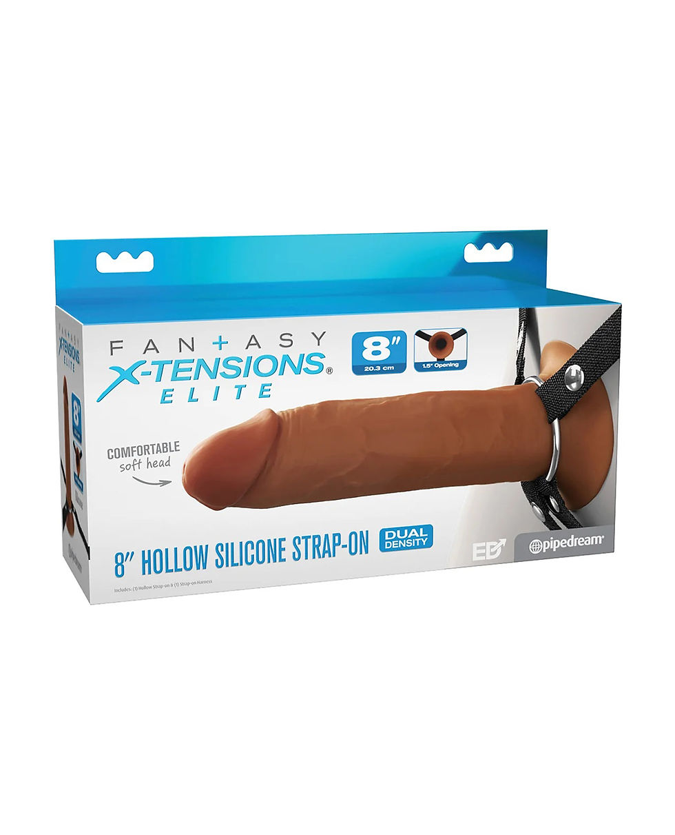 Miniatura: Fantasy X-Tensions Elite 8" Silicone Hollow Strap Dual Density - Brown