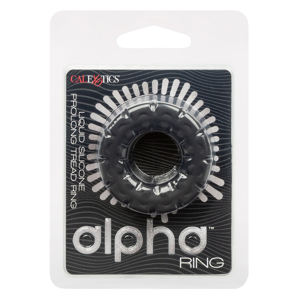 Thumbnail: Alpha Liquid Silicone Prolong Tread Ring - Black