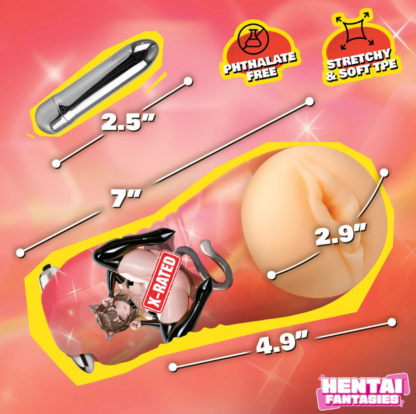 Miniaturbild: Mochi the Cat Girl Vibrating Pussy Stroker - Beige