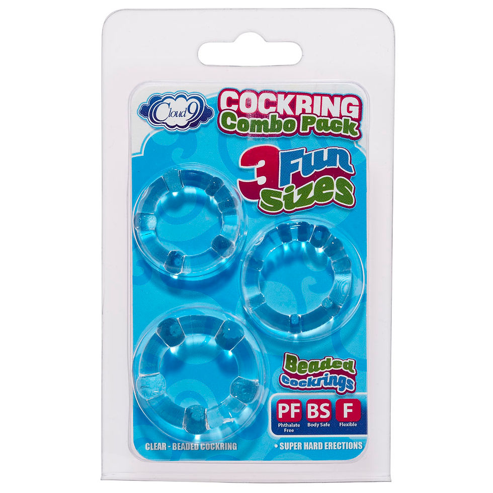 Miniaturbild: Cockring Combo Beaded - Clear