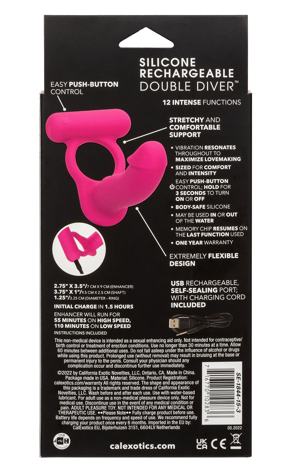 Miniatura: Silicone Rechargeable Double Diver - Pink