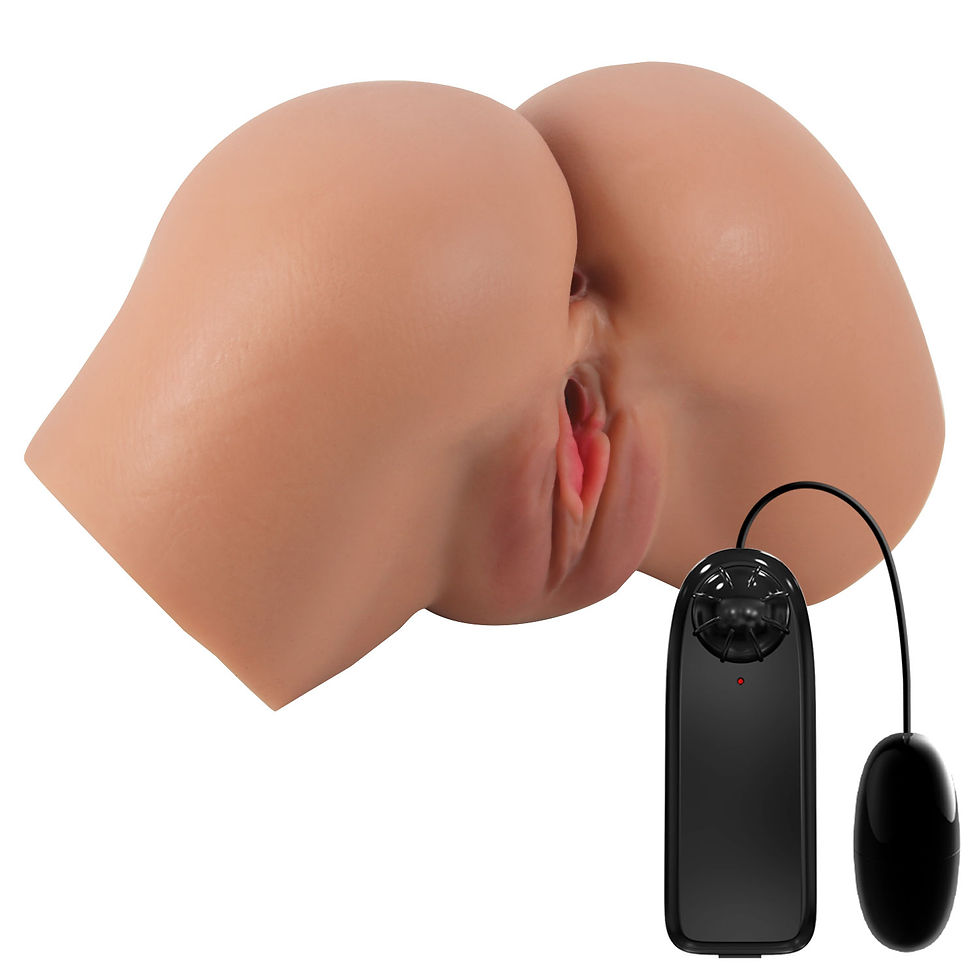 Miniaturbild: Hailey Realistic Vagina and Ass Vibrator - Tan