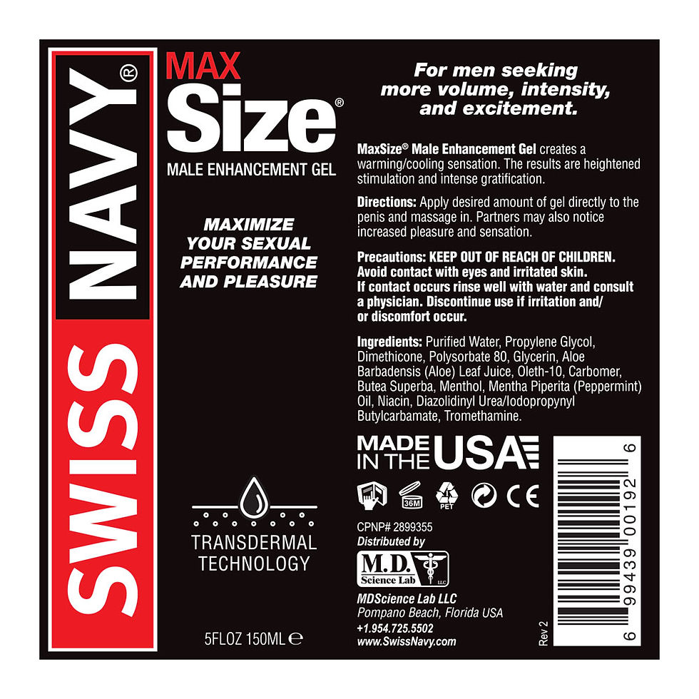 Miniaturbild: Swiss Navy Max Size Male Enhancement Gel 5 Fl Oz