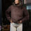 Thumbnail: 74% Kid Mohair Round-Neck Sweater Brown