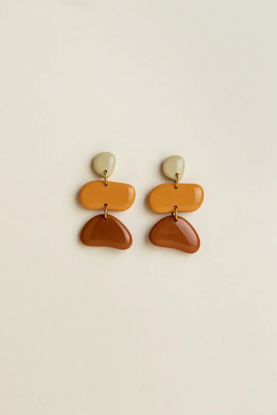 Earrings Jolene - Sand / Marigold / Amber - Van Schaaijk