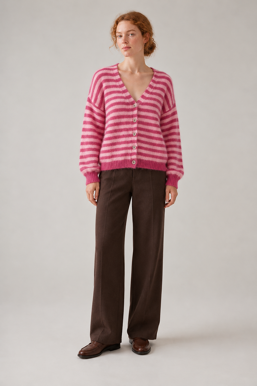 Striped Cardigan Fuchsia - Léa & Luc