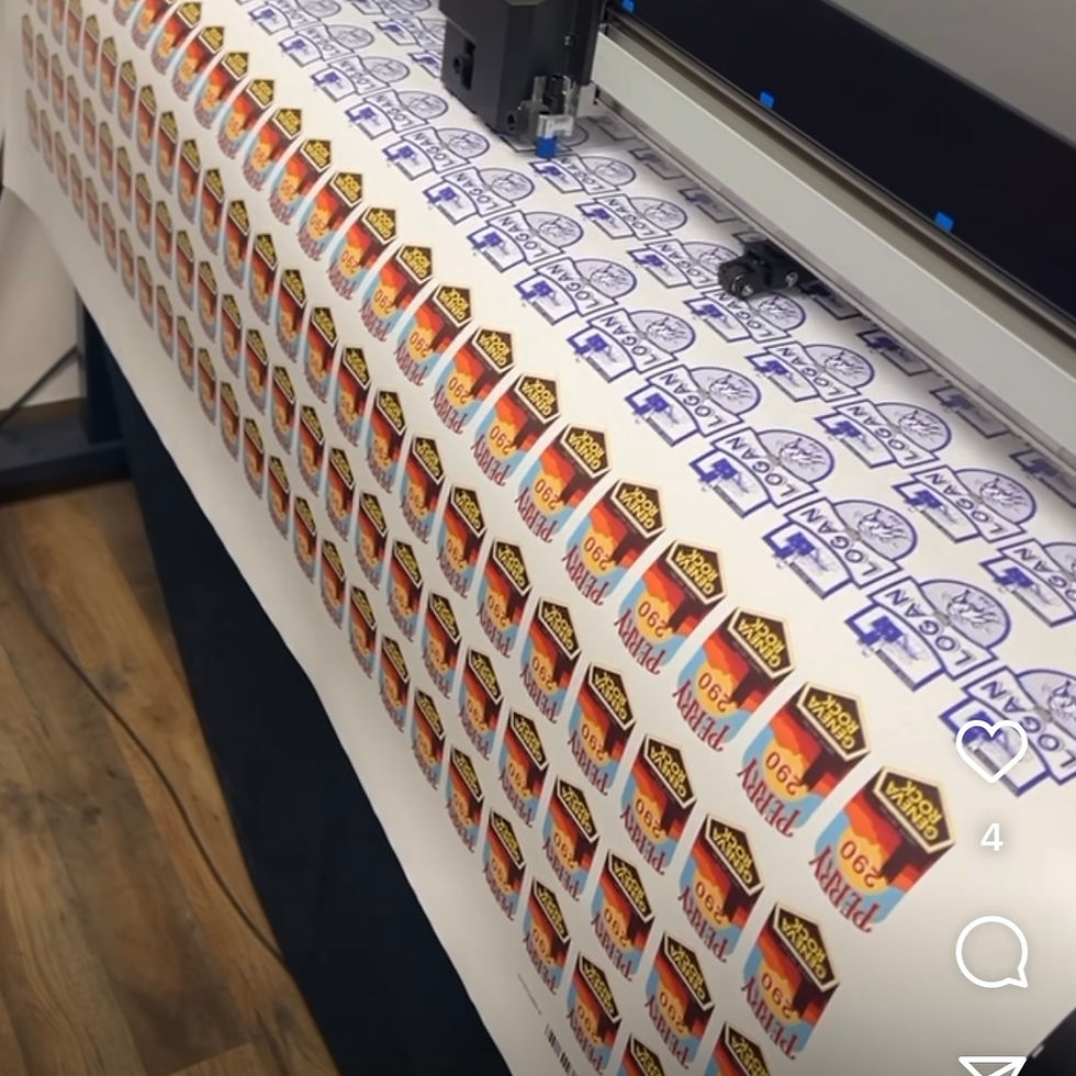 Stickers being cut