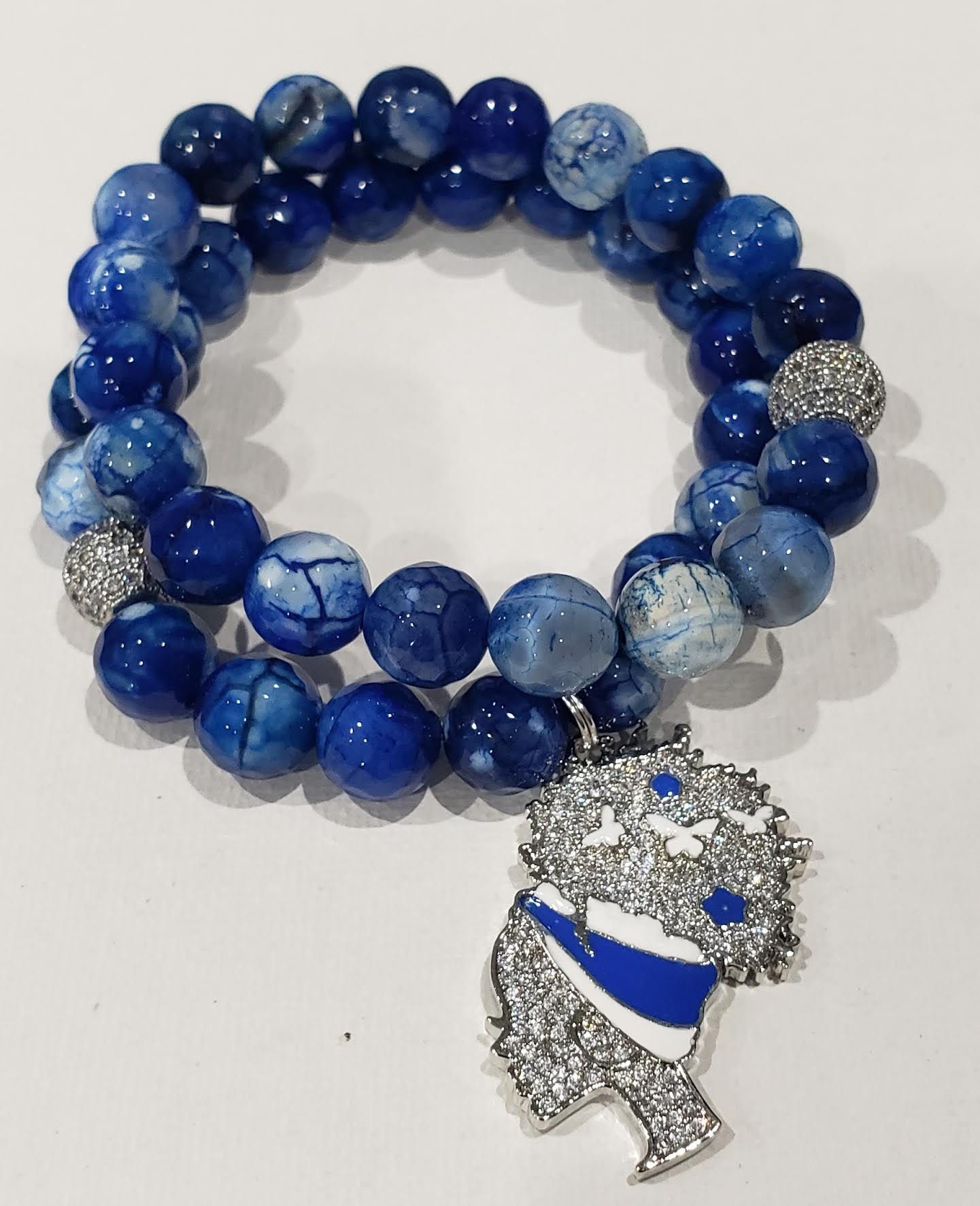 Royal Blue Marble Bracelet Set