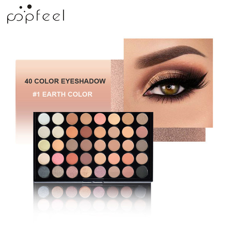 Thumbnail: POPFEEL 40 Color Earth Tones &Rainbow Shades Eyeshadow Palette -Long-Lasting, Hi