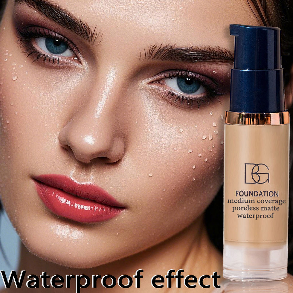 Thumbnail: 2Pcs Full Coverage Waterproof Liquid Foundation&Black Triangular Powder Puff-Lon