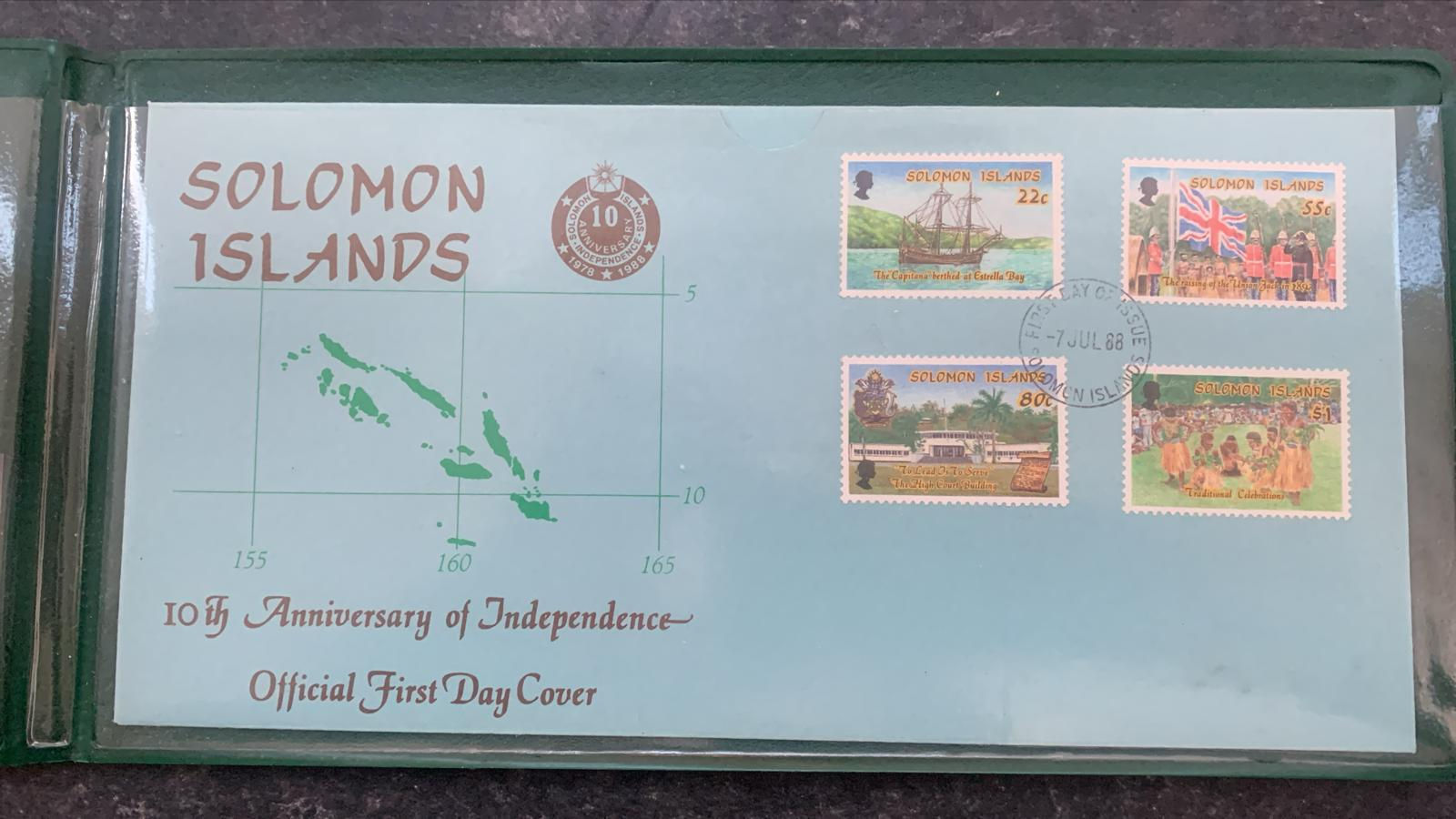 E81-Solomon Islands 10th Anniversary of Independence 1978–1988 Official First