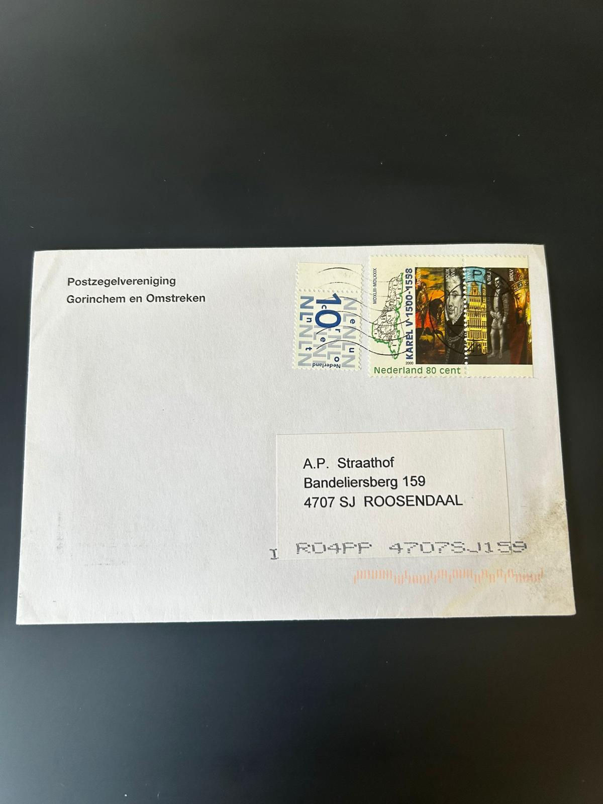 P64-Netherlands 2000 Cover – KARL V 1500–1558 Stamp + Nijmegen 10c – Commercial