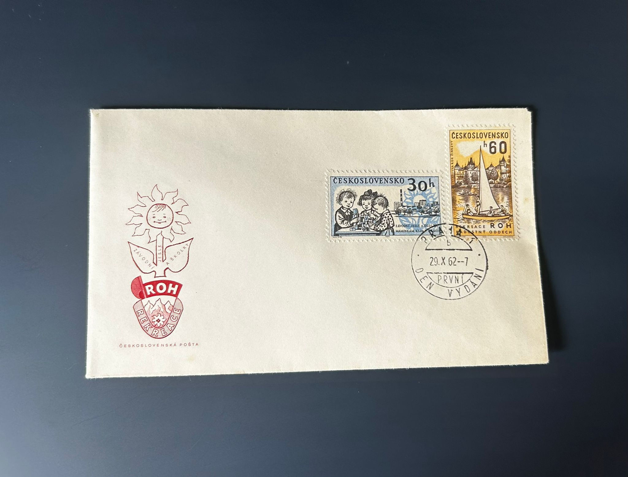 P1-Czechoslovakia 1962 ROH Recreation First Day Cover (FDC) – Prague Cancel – 30