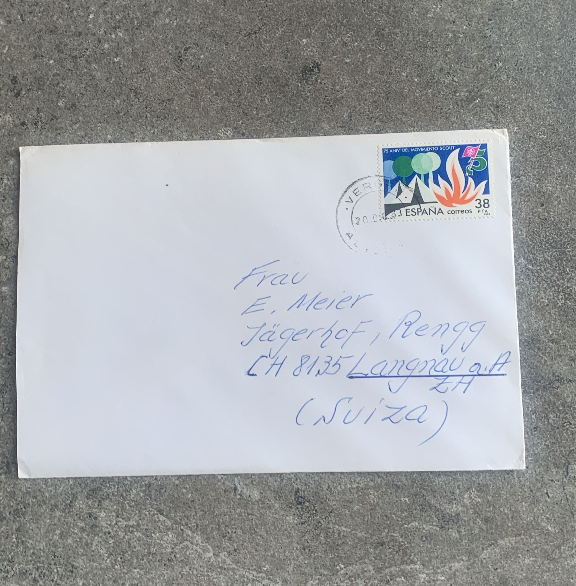 A693-1983 Spain Scout Anniversary Postal Cover 75th Anniversary of the Scoutin