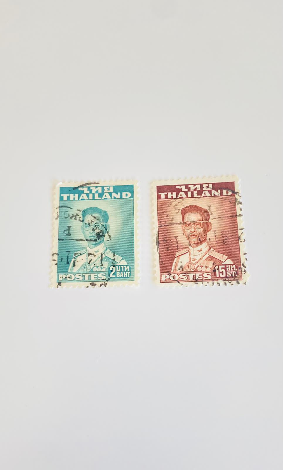 A97-Vintage Thailand Postage Stamps King Bhumibol Adulyadej – 2 Baht & 15 Sat