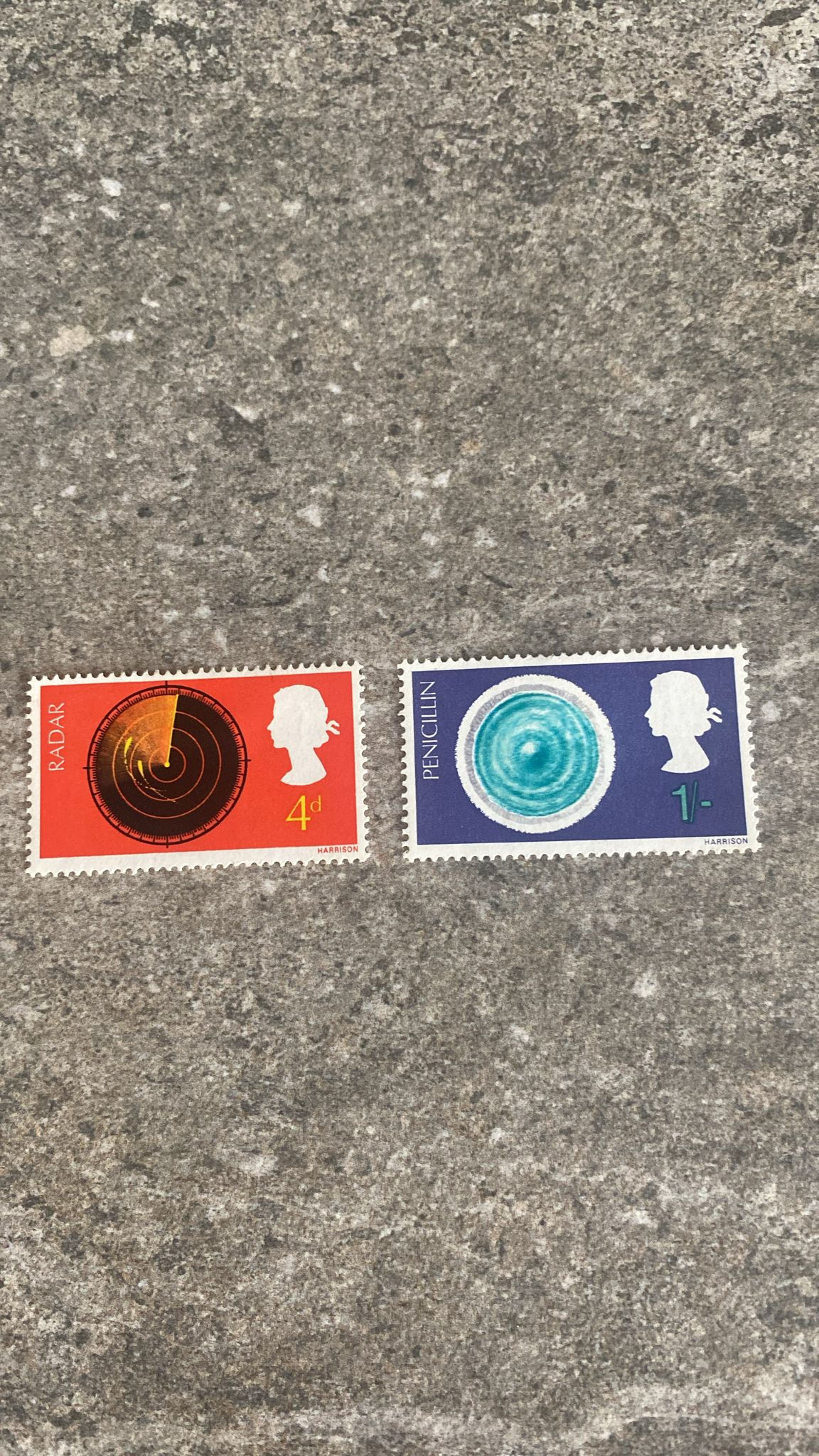 B26- Great Britain 1965 British Inventions Stamps – Radar 4d & Penici