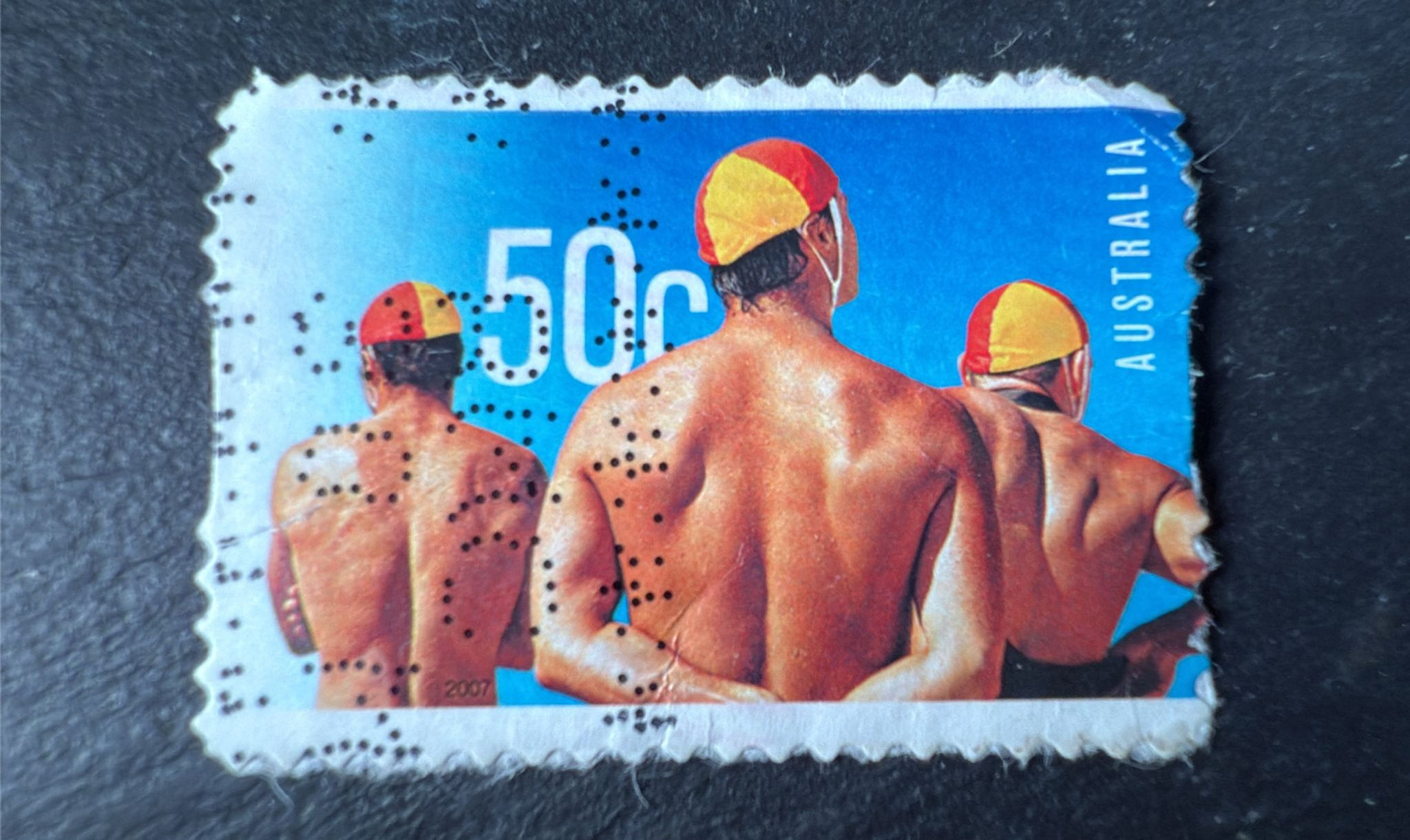 F28-Australia 2007 50c Surf Lifesavers Stamp – Used with Commercial Perfin  Aus