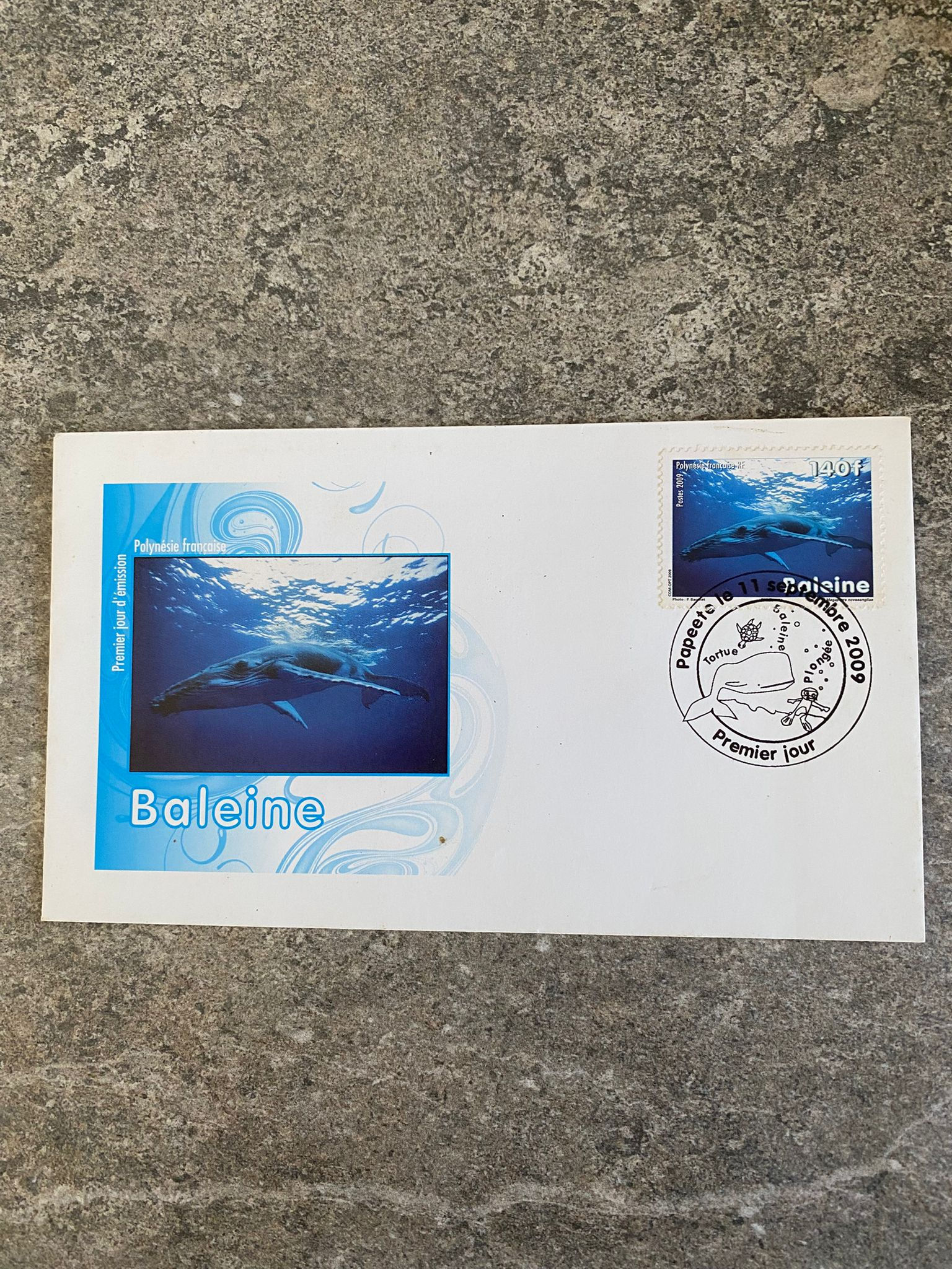 N27- 
French Polynesia 2009 Whale "Baleine" First Day Cover FDC Stamp Collectib